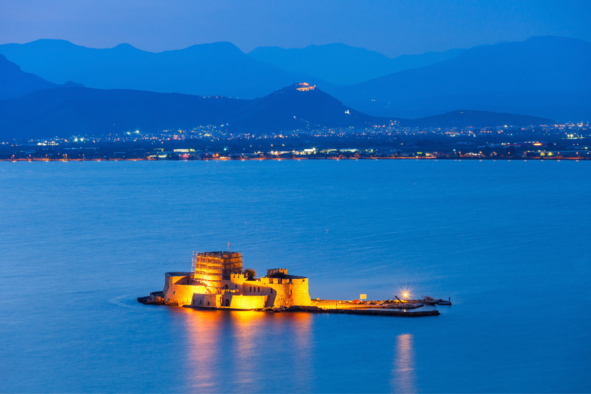 Nafplio old town seen from the water